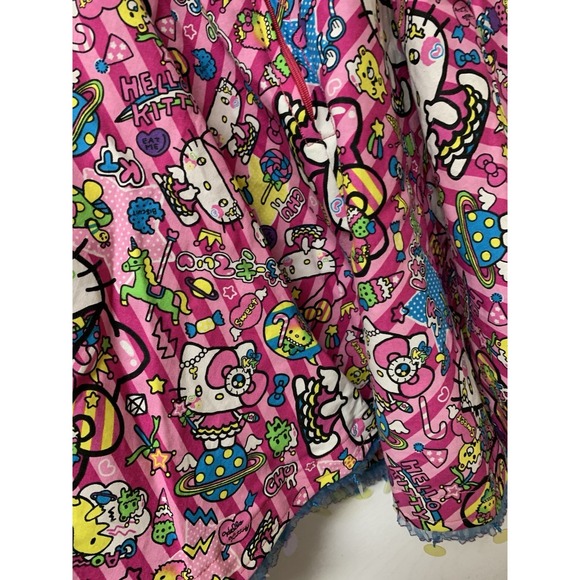 Hello Kitty Apron Womens Small Heart Lace Edge Bib Dress Handmade - Picture 9 of 13